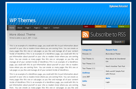 XPlosive Reloaded - Top 50 free WordPress themes