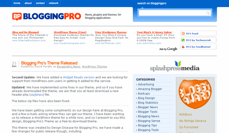 Blogging Pro - Top 50 free WordPress themes