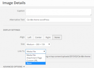 Loại bỏ link hình ảnh khi viết bài trong WordPress
