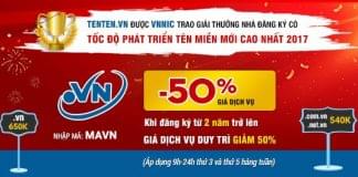 CHƯƠNG TRÌNH KHUYẾN MÃI 50% TÊN MIỀN .VN VỚI TENTEN khuyen-mai-50-dich-vu-ten-mien-vn-voi-tenten