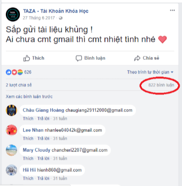 CÁCH LẤY EMAIL HÀNG LOẠT TỪ BÌNH LUẬN FACEBOOK 5 Cách lấy Email hàng loạt từ bình luận Facebook