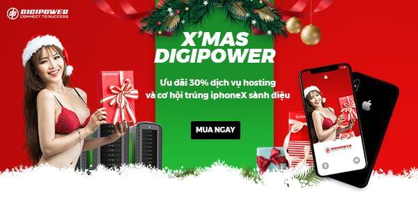 Khuyến mãi Giáng Sinh - DigiPower giảm tới 30% dịch vụ Cloud Hosting + Cơ hội trúng iPhone X